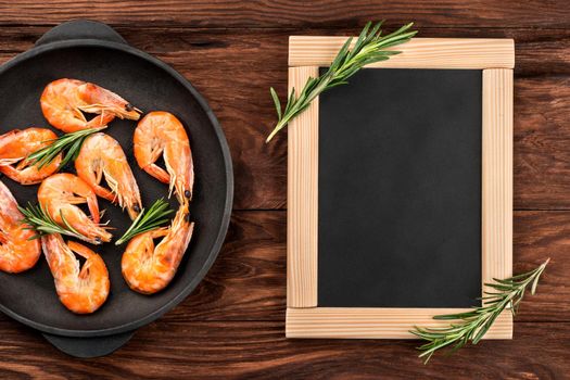 Fried shrimp and a menu