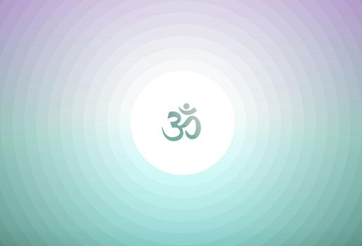 Zen meditation and calm background with circles and om sign in the center