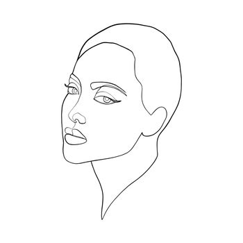 Sketch of woman in minimal linear style
