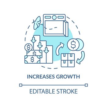 Increases growth turquoise concept icon