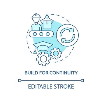 Build for continuity turquoise concept icon