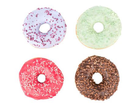 Four varicolored donut
