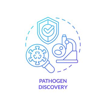 Pathogen discovery blue gradient concept icon