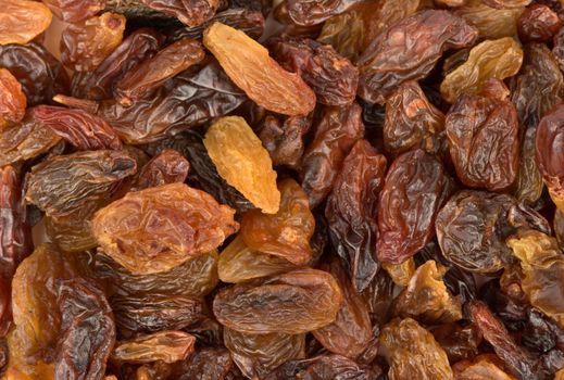 Background of dry raisins
