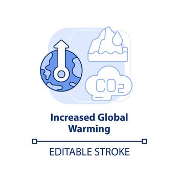 Increased global warming light blue concept icon