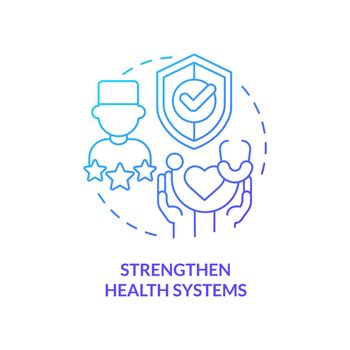 Strengthen health systems blue gradient concept icon