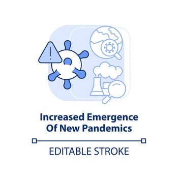 Increased emergence of new pandemics light blue concept icon