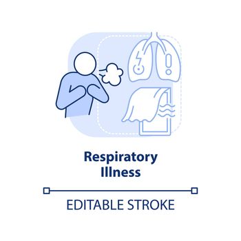 Respiratory illness light blue concept icon