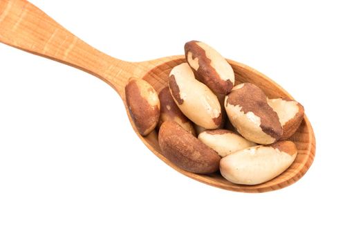 Brazilian nuts in spoon