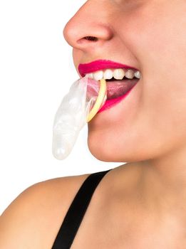 Condom on the tongue