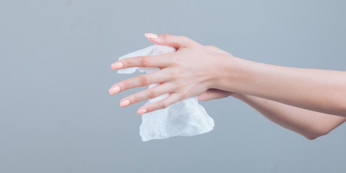 Wet wipes cleaning hands - Prevention of infectious diseases