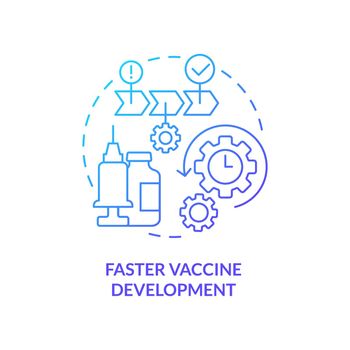 Faster vaccine development blue gradient concept icon