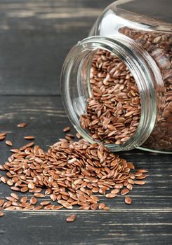 Flax seeds in jar
