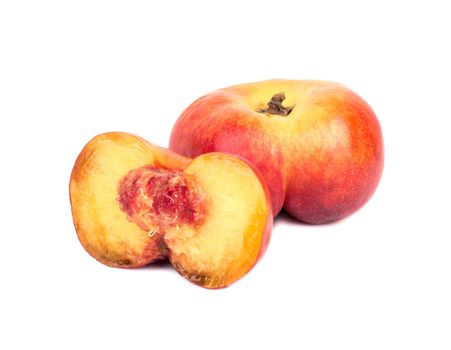 Flat peaches with half