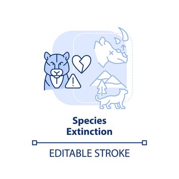 Species extinction light blue concept icon