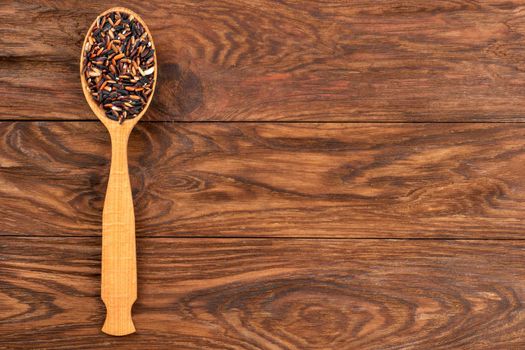 Wild rice in spoon