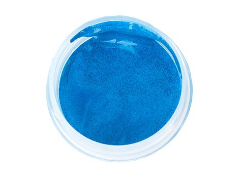 Blue paint in container