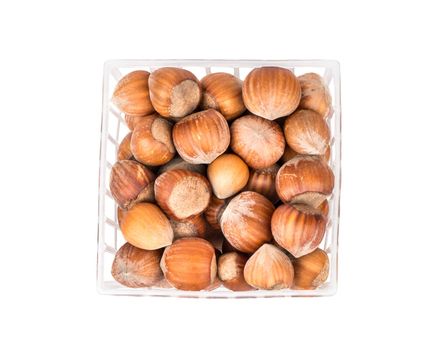 Hazelnuts in a container
