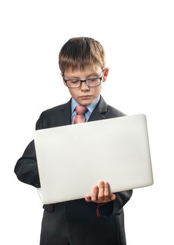Schoolboy with laptop