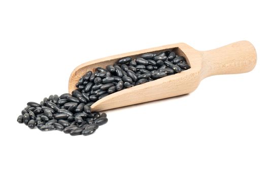 Black beans in scoop