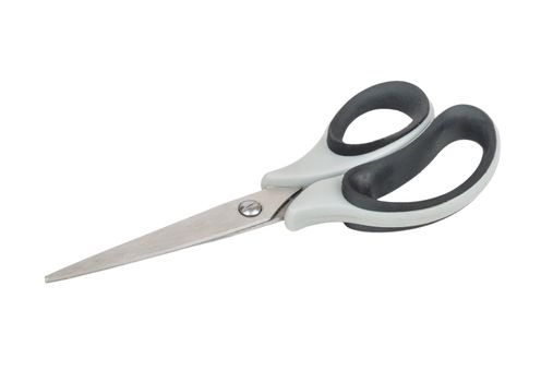 Used scissors with plastic handle