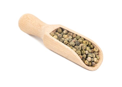 Green pepper peas in scoop