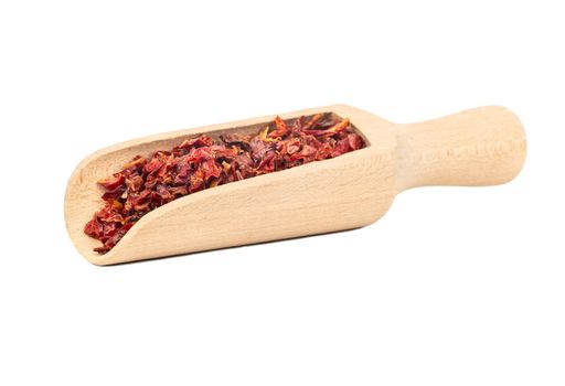 Dry red pepper in scoop