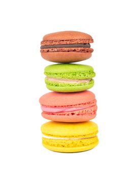 Four multicolored macaroons