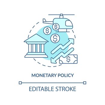Monetary policy turquoise concept icon
