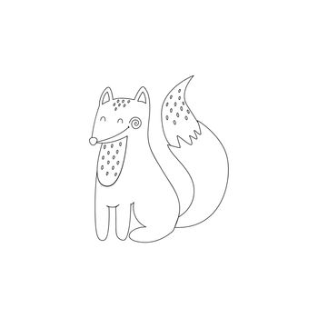 Printable a cute fox drawing for coloring
