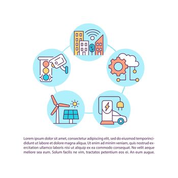 Smart cities concept line icons with text