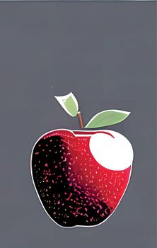 red apple isolated on gray background