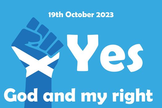 Scottish independence referendum 19th october 2023 illustration. Time to say Yes. Referendum in Scotland. Vector illustration. Scotland flag vector illustration.