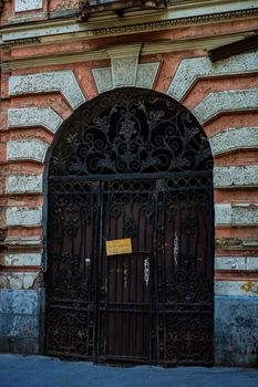 Old door with carving in Tbilisi