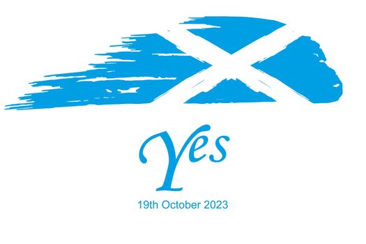 Scottish independence referendum 19th october 2023 illustration. Time to say Yes. Referendum in Scotland. Vector illustration. Scotland flag vector illustration.