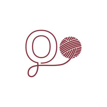 Letter O and skein of yarn icon design illustration