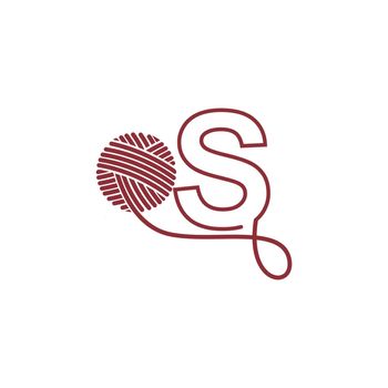 Letter S and skein of yarn icon design illustration
