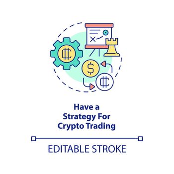 Have strategy for crypto trading concept icon