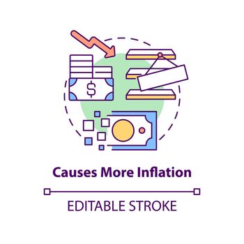 Causes more inflation concept icon