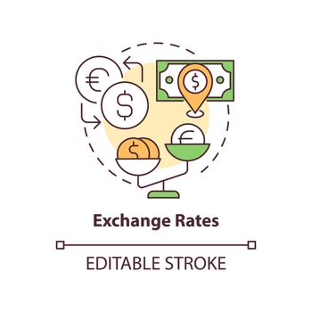 Exchange rates concept icon
