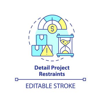Detail project restraints concept icon