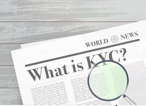 What is KYC newspaper headline concept. Know your customer illustration