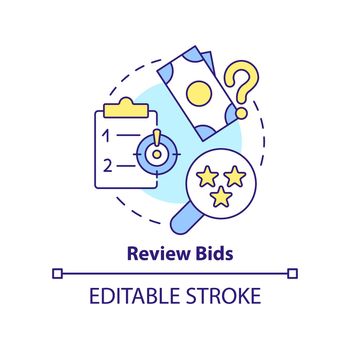 Review bids concept icon