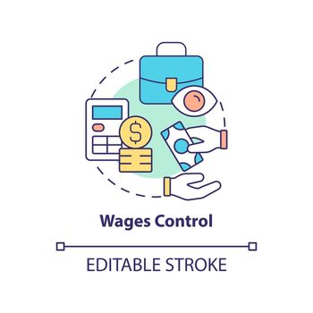 Wages control concept icon