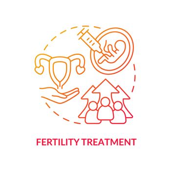 Fertility treatment red gradient concept icon