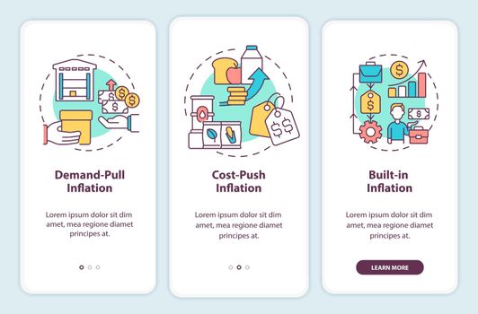 Inflation types onboarding mobile app screen