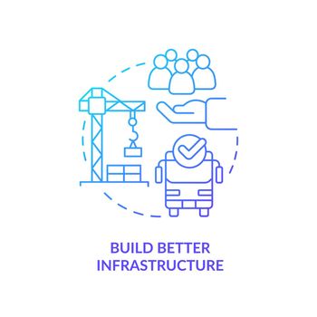 Build better infrastructure blue gradient concept icon