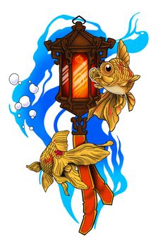 sketch fantastic goldfish fancy lantern line circuit