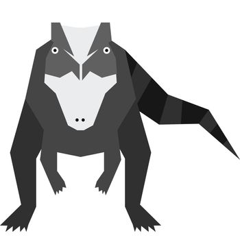 Colorful minimalistic illustration of an extinct prehistoric animal.