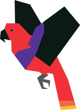 Colorful minimalistic illustration of a species of bird.